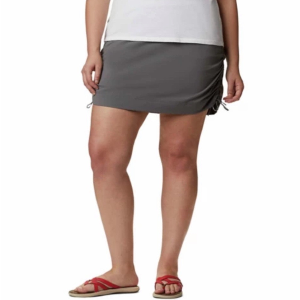Columbia Women’s 1X Anytime Casual Skort Plus Size Gray Skirt Athletic Shorts XL